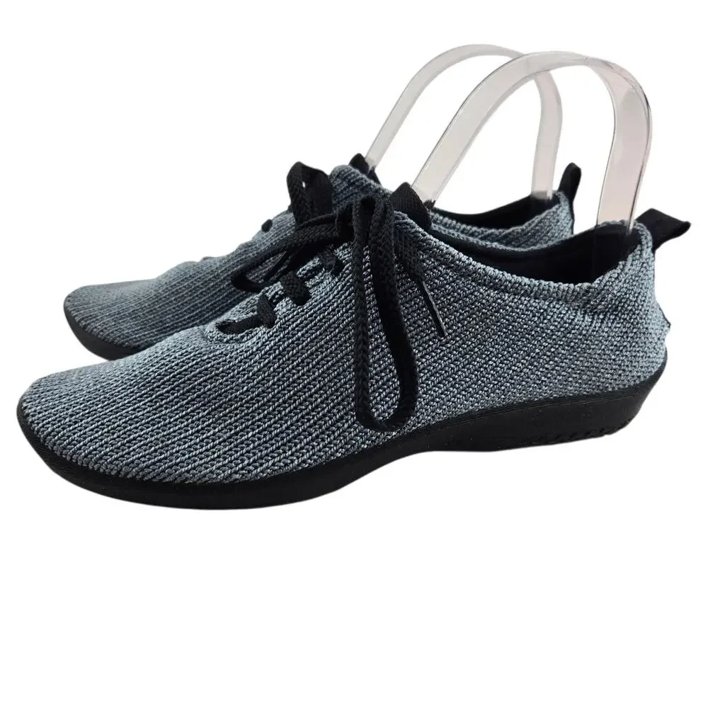 Arcopdeico Knit Shoes Womens‎ 6.5 (37) Slate Blue Gray Lace Up Comfort Casual